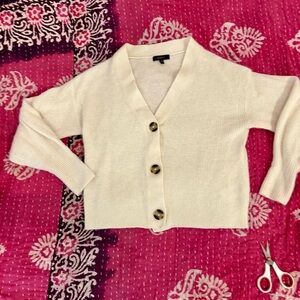 Quince Ivory Button-Up Cardigan